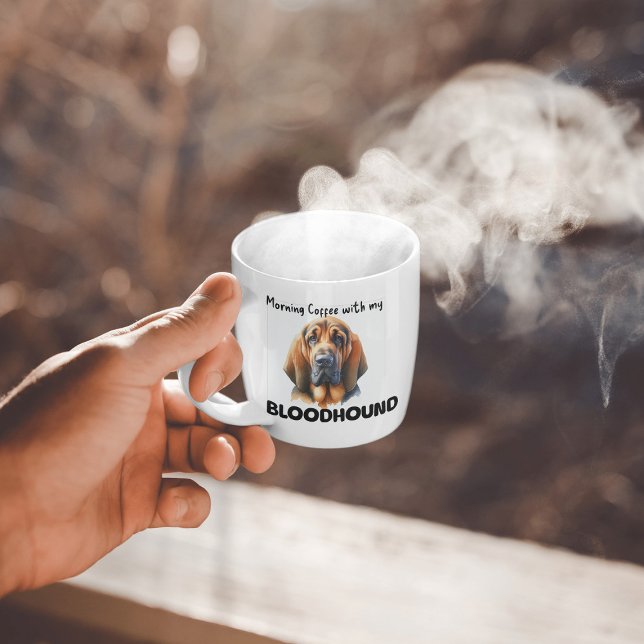 Taza Cute Brown Bloodhound Morning (Subido por el creador)