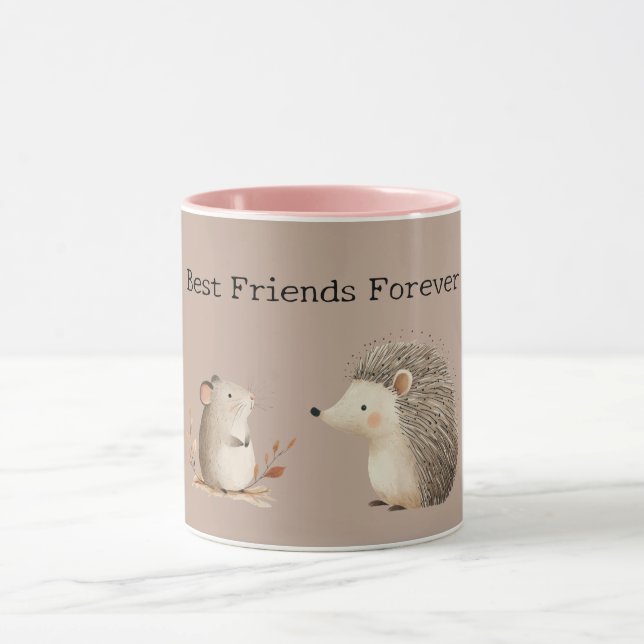 Taza Cute Brown Cream Hedgehog Mouse Appreciation (Centro)