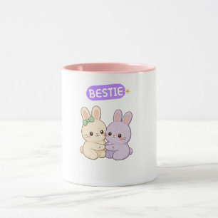 Taza Cute Bunny Bestie Pastel – Best Friend Gift