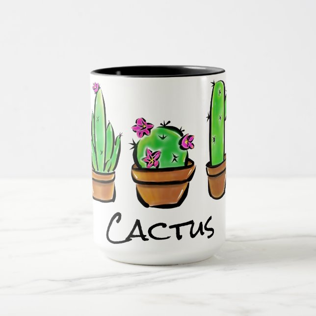 Taza Cute Cactus cacti succulum flores del desierto (Centro)