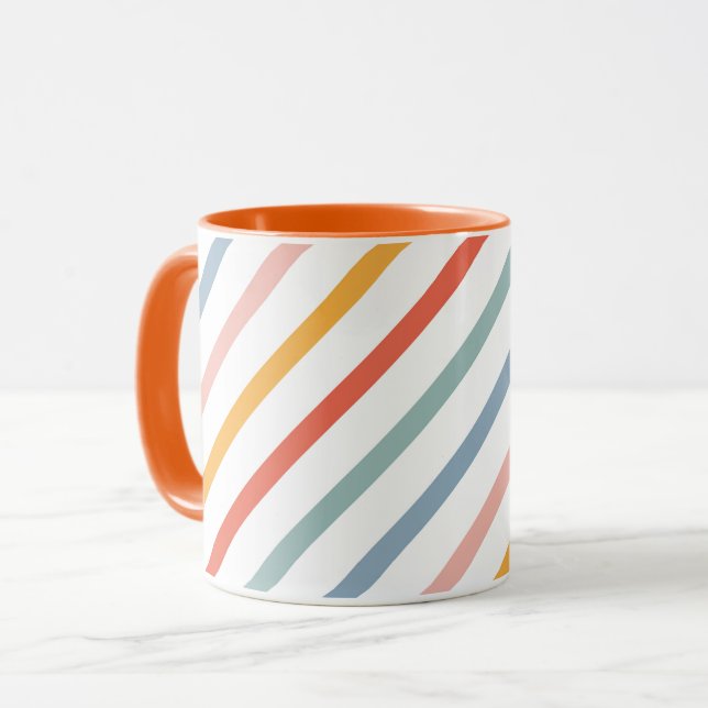 Taza Cute Candy Striped Diagonal (Anverso izquierdo)