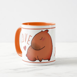 Taza Cute capybara naranja negro Mug