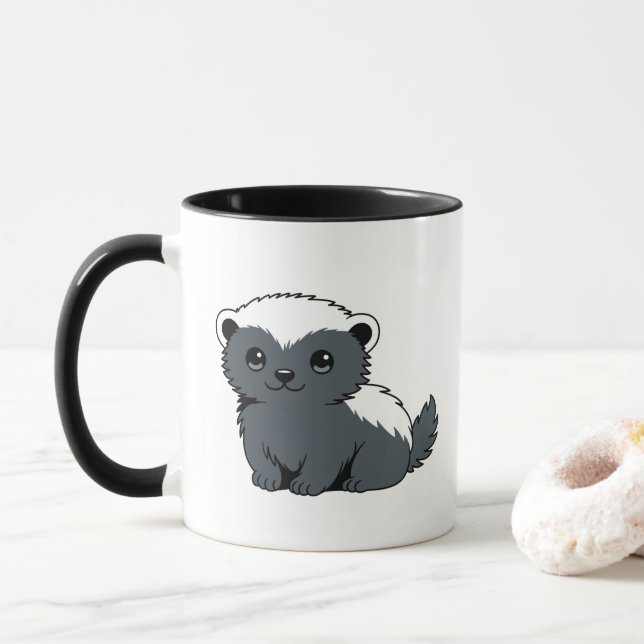 Taza Cute Cartoon Honey Badger (Con donut)