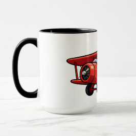 Taza Cute Cartoon Mechanic with Red Car Illustration
