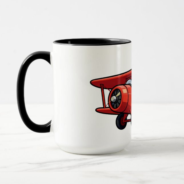 Taza Cute Cartoon Mechanic with Red Car Illustration (Izquierda)