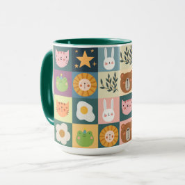 Taza Cute Cat Animals Patcwork