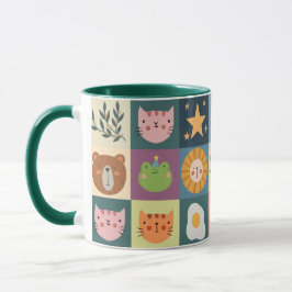 Taza Cute Cat Animals Patcwork