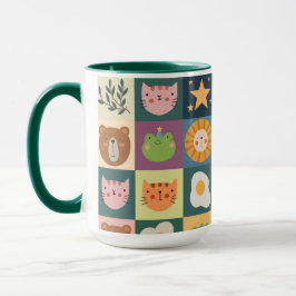 Taza Cute Cat Animals Patcwork