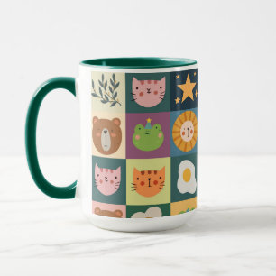 Taza Cute Cat Animals Patcwork