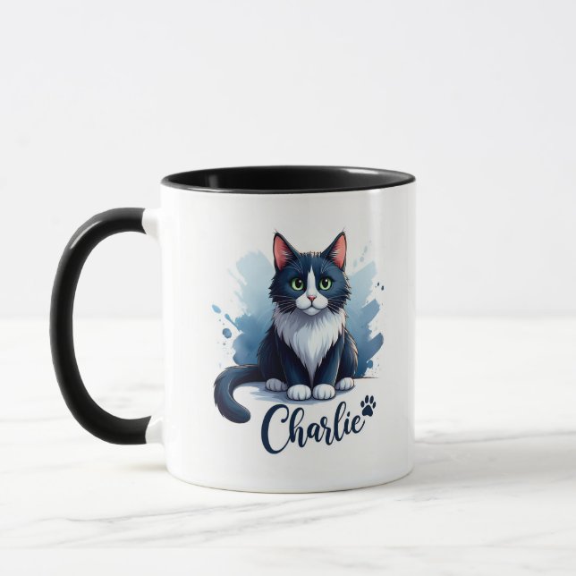 Taza Cute Cat Artwork Mug – Gift for Animal Lovers (Izquierda)