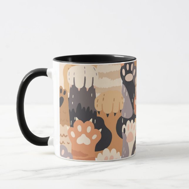 Taza Cute Cat Paws – Two-Tone Coffee Mug (Izquierda)