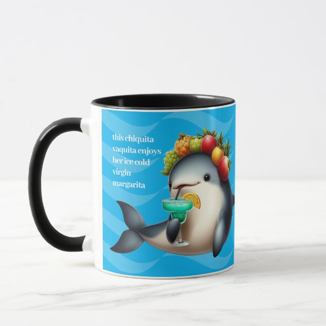 Taza Cute Chiquita Vaquita disfrutando de la Virgen Mar (Izquierda)