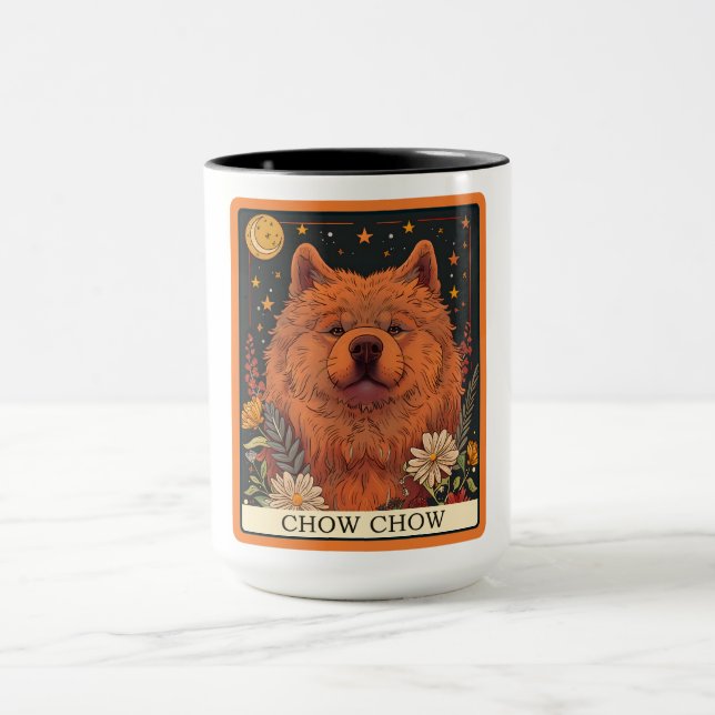 Taza Cute Chow Chow Dog Tarot Card (Centro)