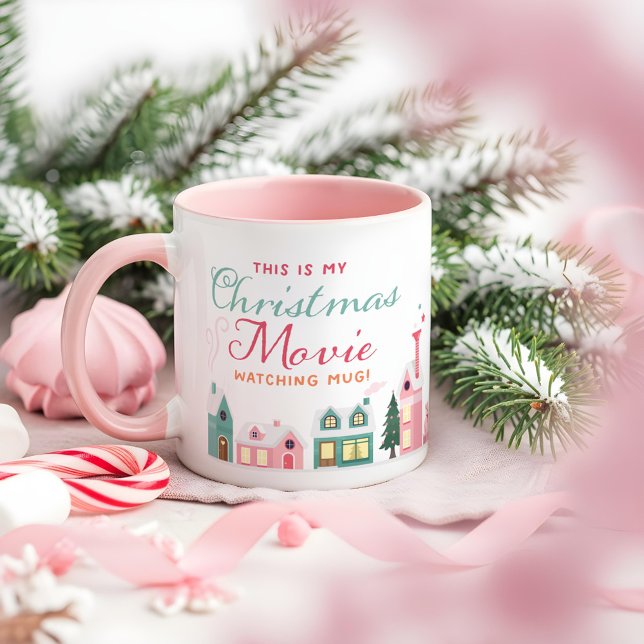 Taza Cute Christmas Movie Watch Mug Pink Elf Workshop (Cute Christmas Movie Watch Mug Pink Elf Workshop)