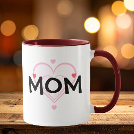 Taza Cute Corazón de Mamá Rojo Personaliza