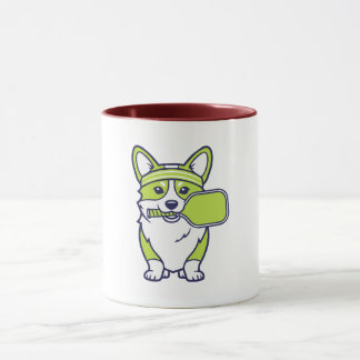 Taza Cute Corgi Pickleball Player Illustration-- Funny 