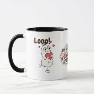 Taza Cute Cottagecore Frog Loop Valentine Heart
