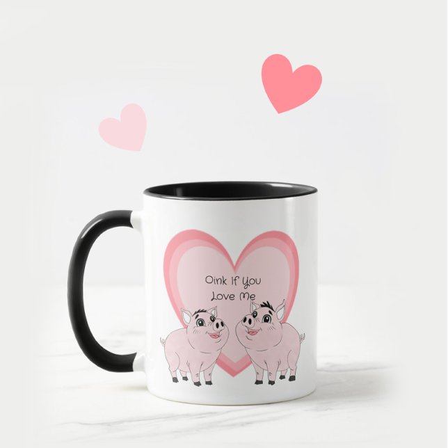 Taza Cute couple of pink piggy (Subido por el creador)
