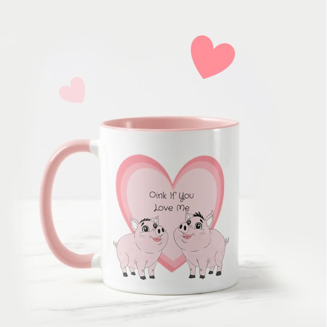 Taza Cute couple of pink piggy (Subido por el creador)