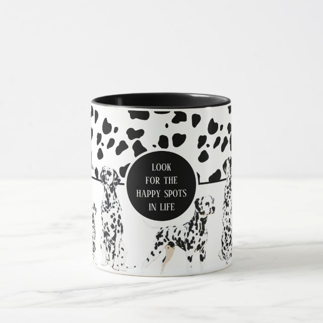 Taza Cute dálmata Black & White Happy Spots (Centro)