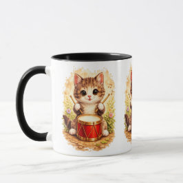 Taza Cute Drummer Cat Coffee Mug – Music Lover