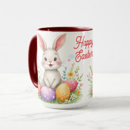 Taza Cute Easter Bunny And Eggs Modern Collection