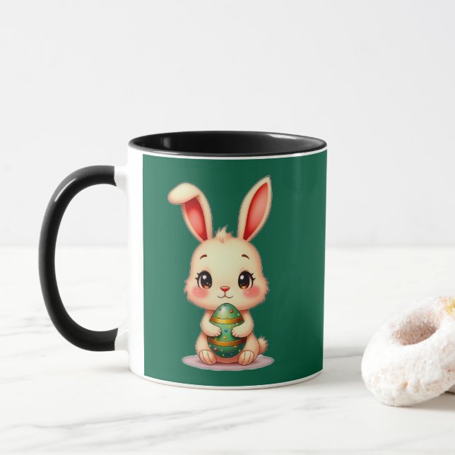 Taza Cute Easter Bunny with Chocolate Egg caneca (Con donut)