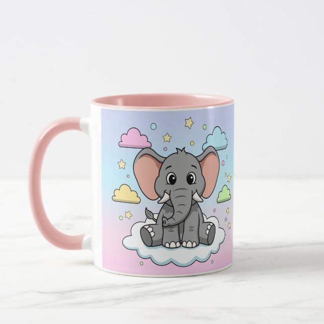 Taza Cute Elephant on Cloud - I'm Ele-Fun-t Pun (Izquierda)