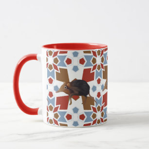 Taza Cute Elephant Shrew Fun Colorous Pattern
