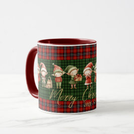 Taza Cute Elves Ocupados Feliz Navidad Pláyades Rojas V