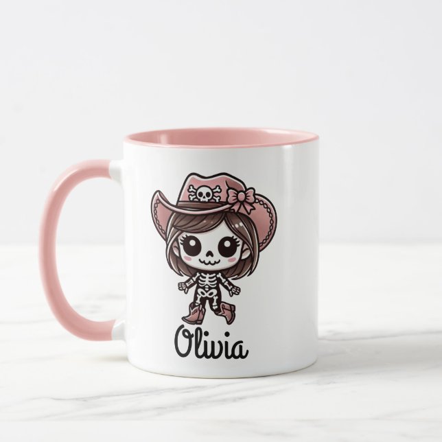 Taza Cute, esqueleto de vaca, nombre personalizado, Hal (Izquierda)