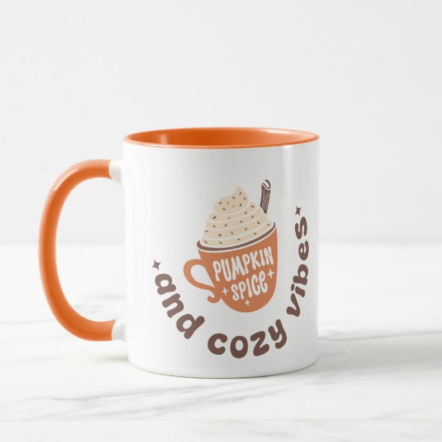 Taza Cute Fall Pumpkin Spice and Cozy vibes  (Izquierda)