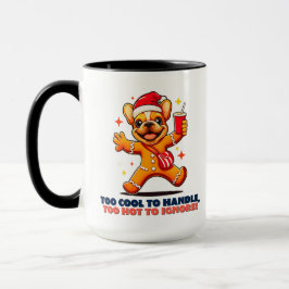Taza Cute Fawn Bulldog Navidades de cachorro cookie