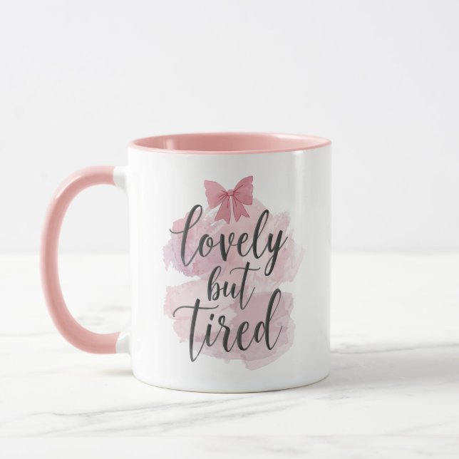 Taza Cute Feminine Pink Bow Graphic (Izquierda)