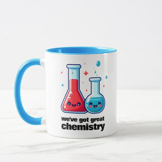 Taza Cute Flask & Tube que tenemos una gran química (Izquierda)