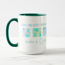 Taza Cute & Floral Patchwork Pattern in Green Colours