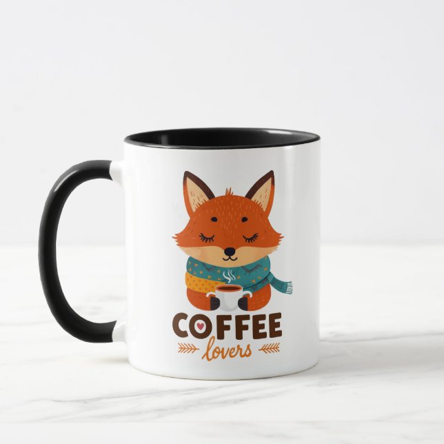 Taza Cute Fox "Coffee Lovers" Mug | Whimsical Forest  (Izquierda)