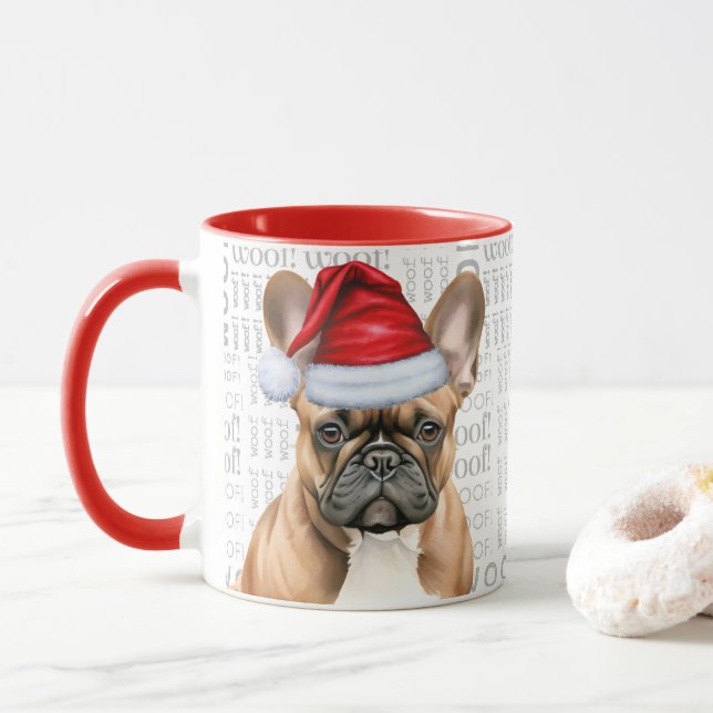 Taza Cute French Bulldog Lover Christmas Holiday (Con donut)