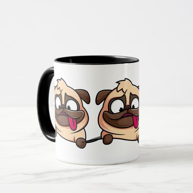 Taza Cute Funny Pug Dog Animal Design (Anverso izquierdo)
