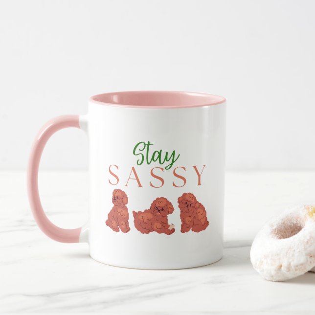 Taza Cute furry puppy mug, Stay Sassy (Con donut)