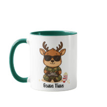 Cute Gamer Deer “Game Time” Accent Mug