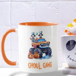 Taza Cute Ghoul Gang Truck Spooky Typography Halloween