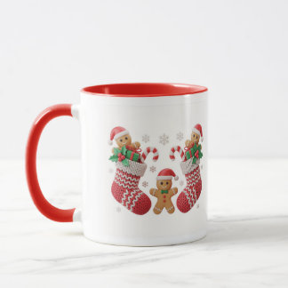 Taza Cute Gingerbread Stocking Mug Wrap