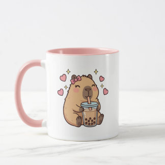 Taza Cute Girls Capybara Ramen Kawaii Tea Kawaii Capy 