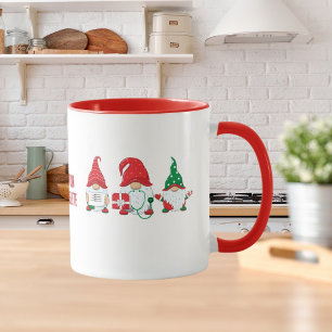 Taza Cute Gnome Navidades de enfermería Fiesta rojo