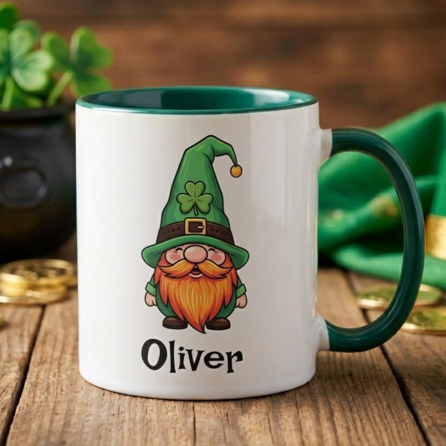 Taza Cute Gnomo Afortunado del Día de San Patricio  (Subido por el creador)