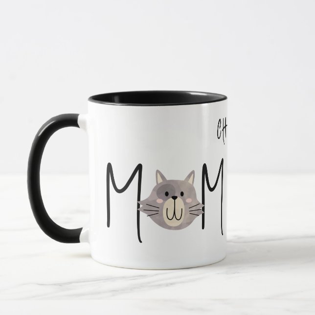 Taza Cute Grey Cat's Mother Named Black Mothers Day  (Izquierda)