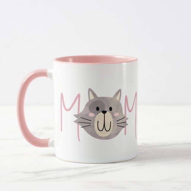 Taza Cute Grey Cat's Mother Named Blush Mothers Day  (Izquierda)