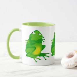 TAZA CUTE GRUMPING GREEN FROG