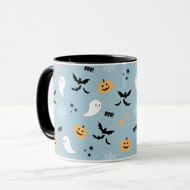 Taza Cute Halloween Boo Rubor Blue (Anverso izquierdo)